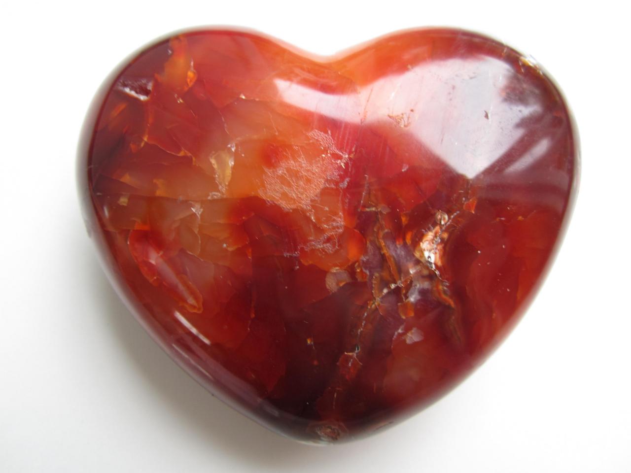 Big Carnelian Agate Crystal Heart on Luulla